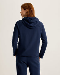 Marina Del Mar Raw-Edge Hoodie - Coastline
