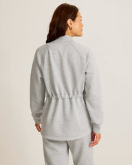 Palm Voyage Full-Zip Cinch-Waist Jacket - Pearl Grey Hthr