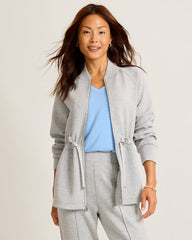 Palm Voyage Full-Zip Cinch-Waist Jacket - Pearl Grey Hthr