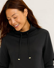 Palm Voyage Funnel-Neck Sweatshirt - Black