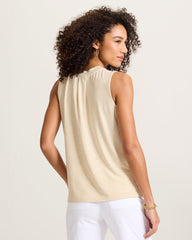 Kauai Tranquil Sea V-Neck Tank Top - Fresco Heather