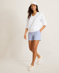 Marina Del Mar V-Neck Sweatshirt - White