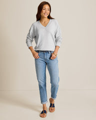 Marina Del Mar V-Neck Sweatshirt - Summer Grey Hthr
