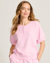 Marina Del Mar Short-Sleeve Henley Top - Cyber Light