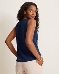 Gem Coast Embroidered Tank Top - Coastline