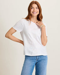 Noble Pineapple Embroidered Linen-Blend T-Shirt - White