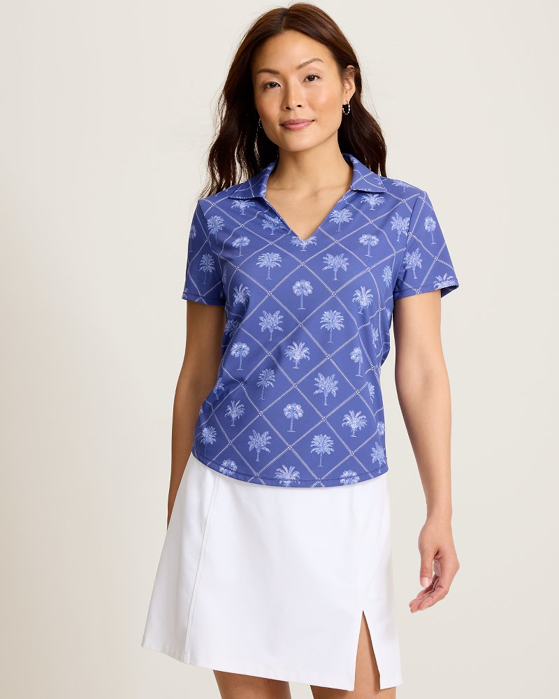 Abby Getaway Fronds IslandZone Polo - Sanibel Blue