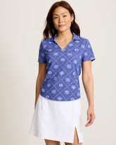Abby Getaway Fronds IslandZone Polo - Sanibel Blue