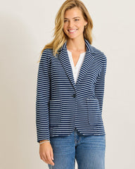 Aruba Stripe Casual Blazer - Coastline
