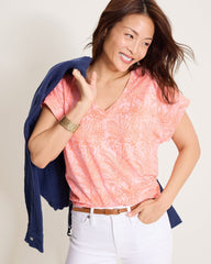 Kauai Palm Bay V-Neck T-Shirt - Crystal Rose