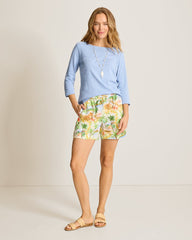 Ashby Isles Bateau-Neck 3/4-Sleeve T-Shirt - Light Sky Hthr