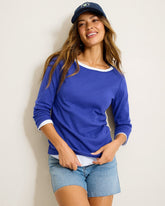Ashby Isles Bateau-Neck 3/4-Sleeve T-Shirt - Bold Blue