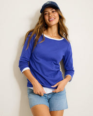 Ashby Isles Bateau-Neck 3/4-Sleeve T-Shirt - Bold Blue