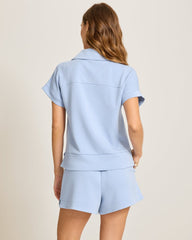 Palm Voyage Half-Zip Short-Sleeve Top - Evertide
