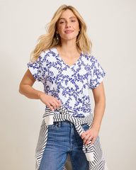Kauai La Flora V-Neck T-Shirt - White