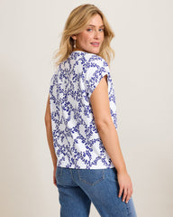Kauai La Flora V-Neck T-Shirt - White
