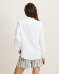 Coastalina Linen Relaxed Shirt - White