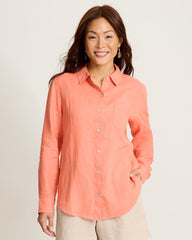 Coastalina Linen Relaxed Shirt - Peach Gelato