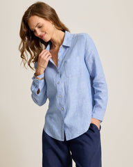 Coastalina Linen Relaxed Shirt - French Blue