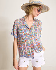 Mosaic Cove Camp Shirt - Peach Blossom