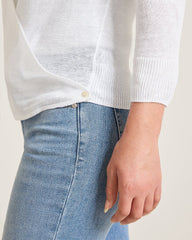 Addison Linen-Blend Cardigan - White