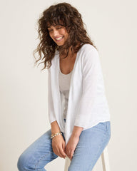 Addison Linen-Blend Cardigan - White