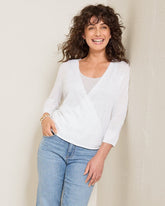 Addison Linen-Blend Cardigan - White