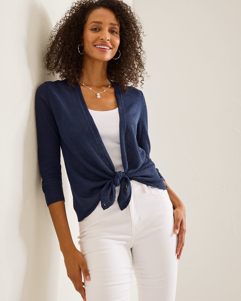 Addison Linen-Blend Cardigan - Coastline