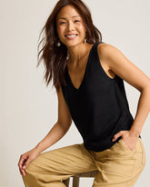 Addison Sleeveless Linen-Blend Sweater - Black