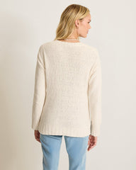 Malibu Chenille V-Neck Sweater - Coconut
