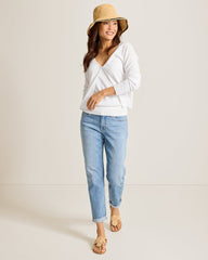 Adeline Linen-Blend Cardigan - White