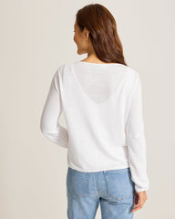 Adeline Linen-Blend Cardigan - White