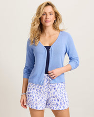 Adeline Linen-Blend Cardigan - Grape Pools
