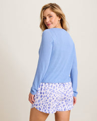 Adeline Linen-Blend Cardigan - Grape Pools