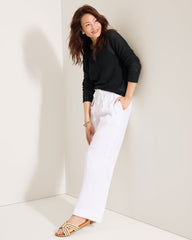 Cedar Linen Long-Sleeve Bateau-Neck Sweater - Black