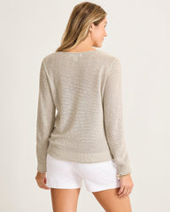 Cedar Linen Long-Sleeve Bateau-Neck Sweater - Natural