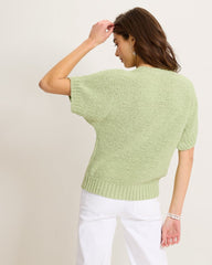 Harbor Pebble French-Sleeve Sweater - Extra Light Margarita