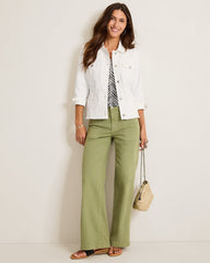 Ella Twill White Jean Jacket - Sugar Wash