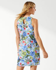 Disney Jungle Jubilee Sleeveless Linen Shift Dress - Cabo Blue