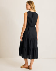 Palm Shores Linen-Blend Sundress - Black