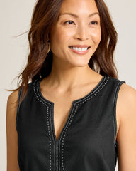 Palm-A-Dora Split-Neck Sheath Dress - Black