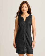 Palm-A-Dora Split-Neck Sheath Dress - Black