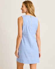Palm-A-Dora Split-Neck Sheath Dress - French Blue