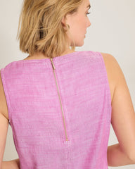 Palm-A-Dora Split-Neck Sheath Dress - Very Berry
