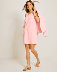 Two Palms Patch Pocket Linen Dress - Light Salmon