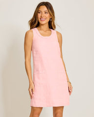Two Palms Patch Pocket Linen Dress - Light Salmon