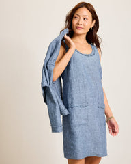 Two Palms Patch Pocket Linen Dress - Coastline