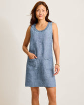 Two Palms Patch Pocket Linen Dress - Coastline
