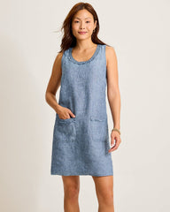 Two Palms Patch Pocket Linen Dress - Coastline