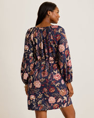 Exquisite Bloom Linen-Blend Shirt Dress - Coastline